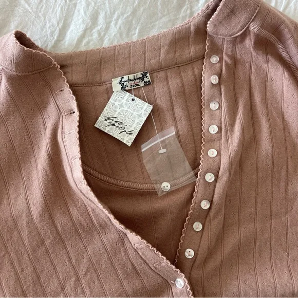 NWT Free People Long Sleeve Coffee Chat Pullover - Picture 5 of 6